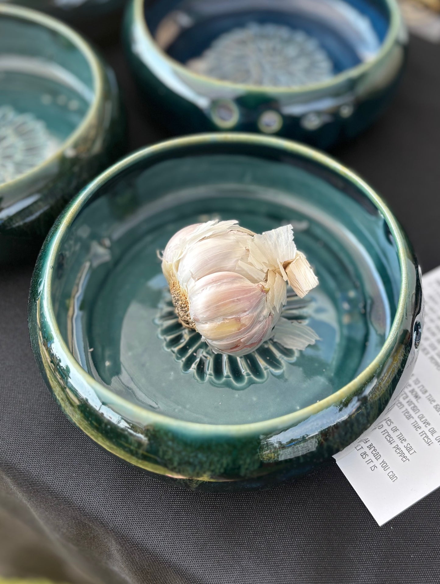 Handmade Ceramic Herb Stripper & Garlic Mincer Bowl – Food-Safe & Dishwasher Safe